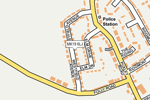 MK19 6LJ map - OS OpenMap – Local (Ordnance Survey)
