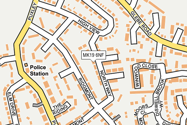 MK19 6NF map - OS OpenMap – Local (Ordnance Survey) MK19 6NF map - OS OpenMap – Local (Ordnance Survey)