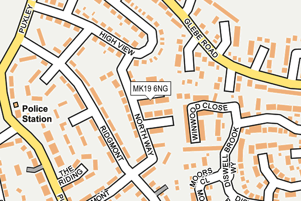 MK19 6NG map - OS OpenMap – Local (Ordnance Survey) MK19 6NG map - OS OpenMap – Local (Ordnance Survey)
