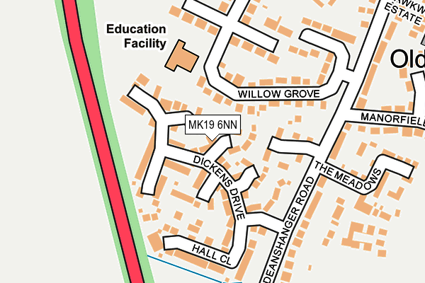 MK19 6NN map - OS OpenMap – Local (Ordnance Survey) MK19 6NN map - OS OpenMap – Local (Ordnance Survey)