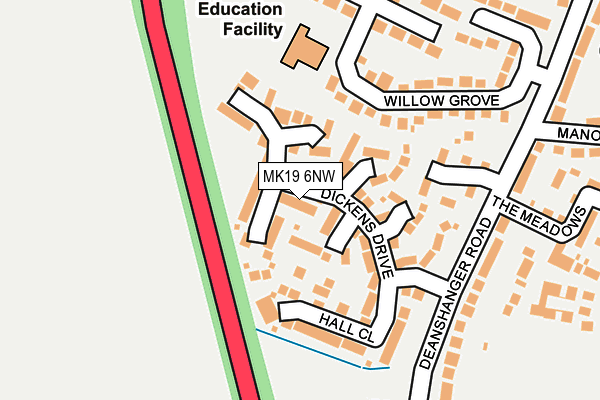 MK19 6NW map - OS OpenMap – Local (Ordnance Survey) MK19 6NW map - OS OpenMap – Local (Ordnance Survey)