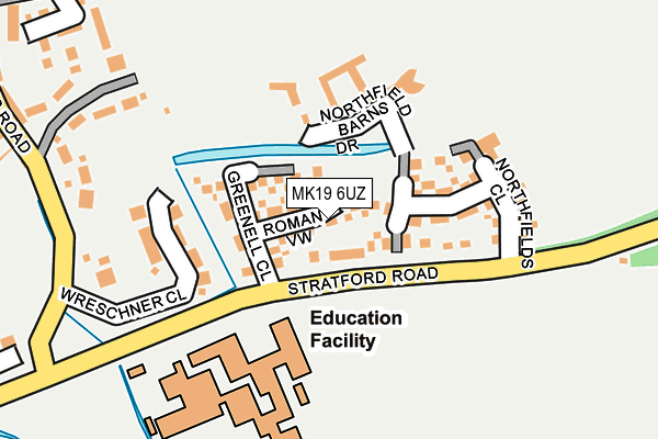MK19 6UZ map - OS OpenMap – Local (Ordnance Survey)