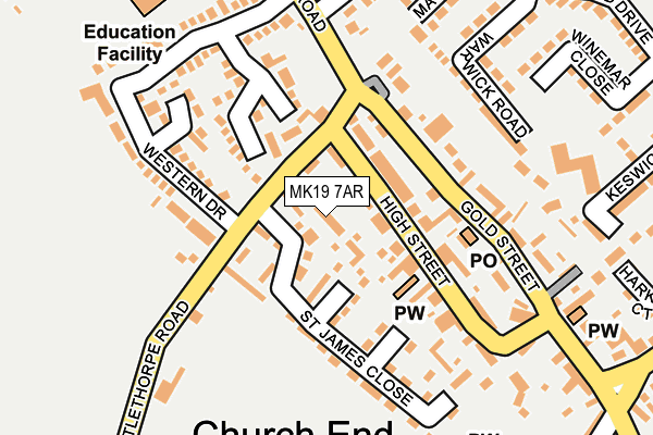 MK19 7AR map - OS OpenMap – Local (Ordnance Survey) MK19 7AR map - OS OpenMap – Local (Ordnance Survey)