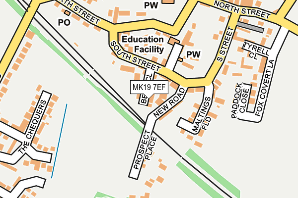 MK19 7EF map - OS OpenMap – Local (Ordnance Survey)
