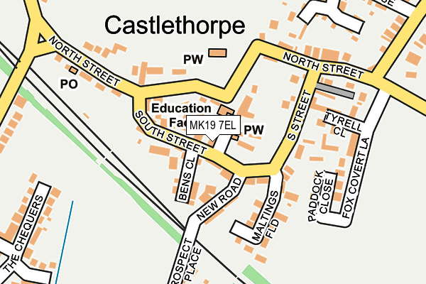 MK19 7EL map - OS OpenMap – Local (Ordnance Survey)