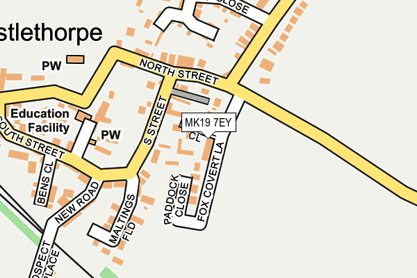 MK19 7EY map - OS OpenMap – Local (Ordnance Survey) MK19 7EY map - OS OpenMap – Local (Ordnance Survey)