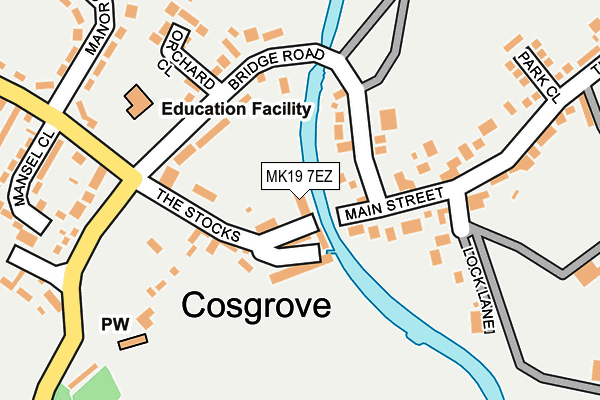 MK19 7EZ map - OS OpenMap – Local (Ordnance Survey)