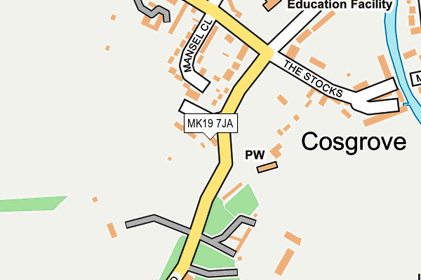MK19 7JA map - OS OpenMap – Local (Ordnance Survey) MK19 7JA map - OS OpenMap – Local (Ordnance Survey)