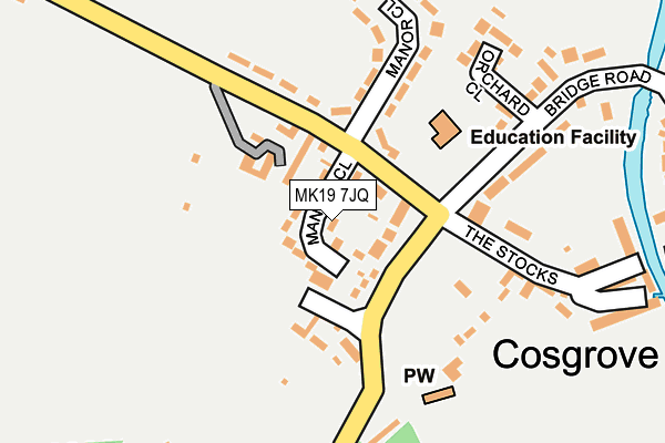 MK19 7JQ map - OS OpenMap – Local (Ordnance Survey) MK19 7JQ map - OS OpenMap – Local (Ordnance Survey)