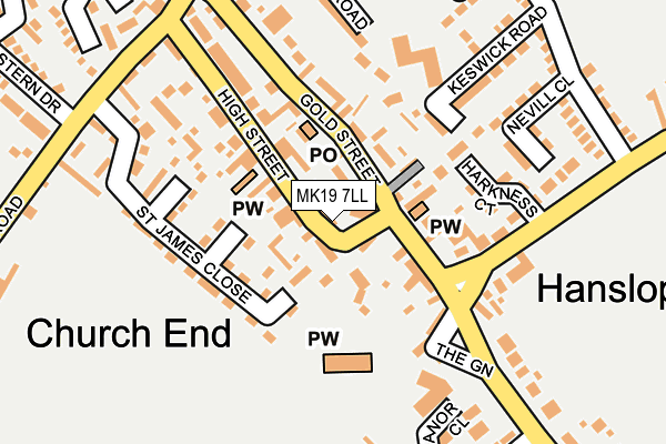 MK19 7LL map - OS OpenMap – Local (Ordnance Survey) MK19 7LL map - OS OpenMap – Local (Ordnance Survey)