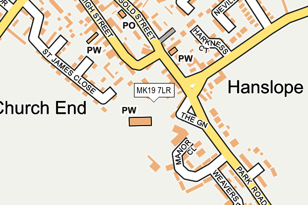 MK19 7LR map - OS OpenMap – Local (Ordnance Survey)