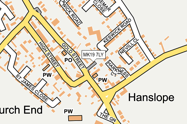 MK19 7LY map - OS OpenMap – Local (Ordnance Survey) MK19 7LY map - OS OpenMap – Local (Ordnance Survey)