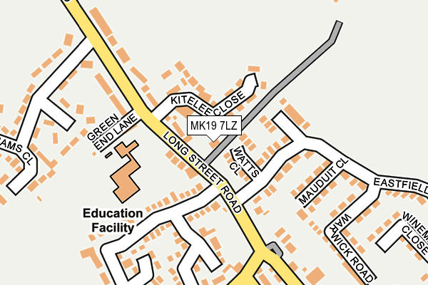 MK19 7LZ map - OS OpenMap – Local (Ordnance Survey) MK19 7LZ map - OS OpenMap – Local (Ordnance Survey)
