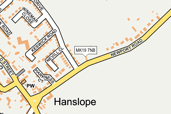 MK19 7NB map - OS OpenMap – Local (Ordnance Survey)