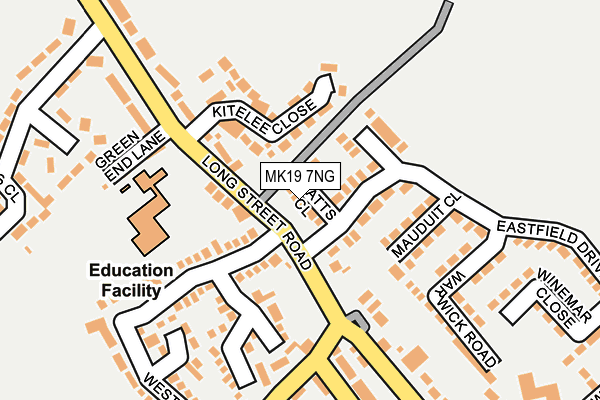 MK19 7NG map - OS OpenMap – Local (Ordnance Survey) MK19 7NG map - OS OpenMap – Local (Ordnance Survey)