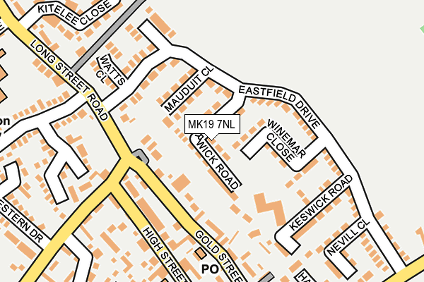 MK19 7NL map - OS OpenMap – Local (Ordnance Survey) MK19 7NL map - OS OpenMap – Local (Ordnance Survey)