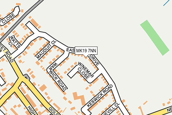 MK19 7NN map - OS OpenMap – Local (Ordnance Survey) MK19 7NN map - OS OpenMap – Local (Ordnance Survey)