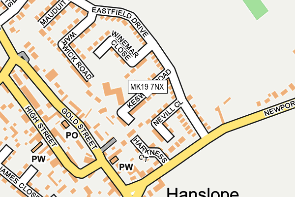 MK19 7NX map - OS OpenMap – Local (Ordnance Survey) MK19 7NX map - OS OpenMap – Local (Ordnance Survey)