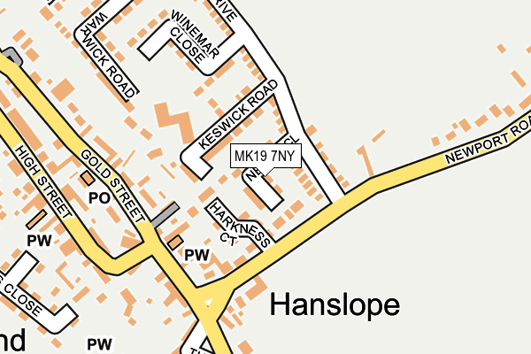 MK19 7NY map - OS OpenMap – Local (Ordnance Survey) MK19 7NY map - OS OpenMap – Local (Ordnance Survey)