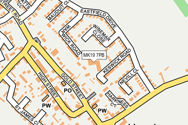MK19 7PB map - OS OpenMap – Local (Ordnance Survey) MK19 7PB map - OS OpenMap – Local (Ordnance Survey)