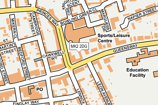 MK2 2DG map - OS OpenMap – Local (Ordnance Survey)