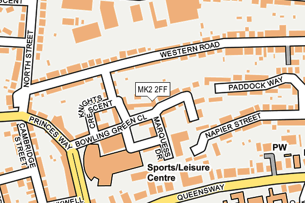 MK2 2FF map - OS OpenMap – Local (Ordnance Survey)