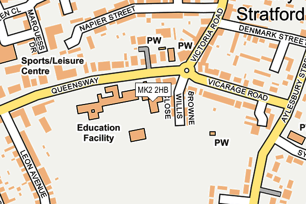 MK2 2HB map - OS OpenMap – Local (Ordnance Survey)