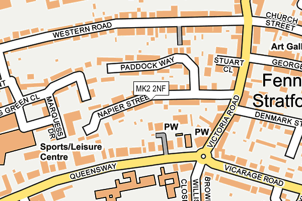 MK2 2NF map - OS OpenMap – Local (Ordnance Survey)