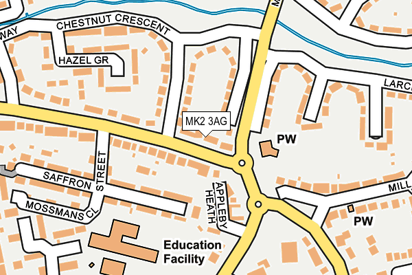 MK2 3AG map - OS OpenMap – Local (Ordnance Survey)