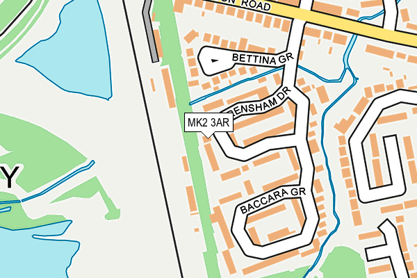 MK2 3AR map - OS OpenMap – Local (Ordnance Survey)
