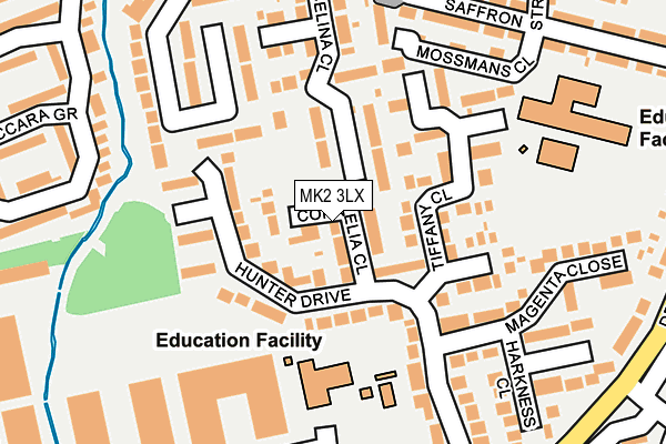 MK2 3LX map - OS OpenMap – Local (Ordnance Survey)