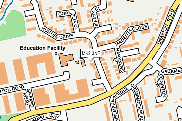 MK2 3NF map - OS OpenMap – Local (Ordnance Survey)