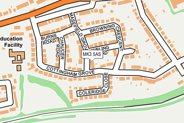 MK3 5AS map - OS OpenMap – Local (Ordnance Survey)