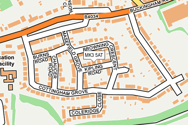 MK3 5AT map - OS OpenMap – Local (Ordnance Survey)