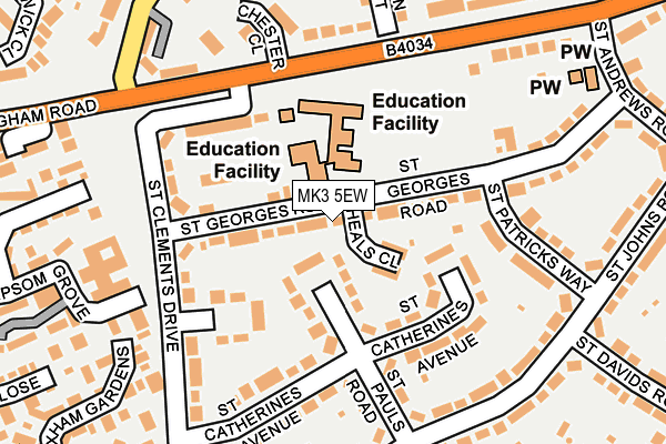 MK3 5EW map - OS OpenMap – Local (Ordnance Survey)