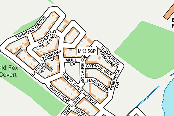 MK3 5GP map - OS OpenMap – Local (Ordnance Survey) MK3 5GP map - OS OpenMap – Local (Ordnance Survey)