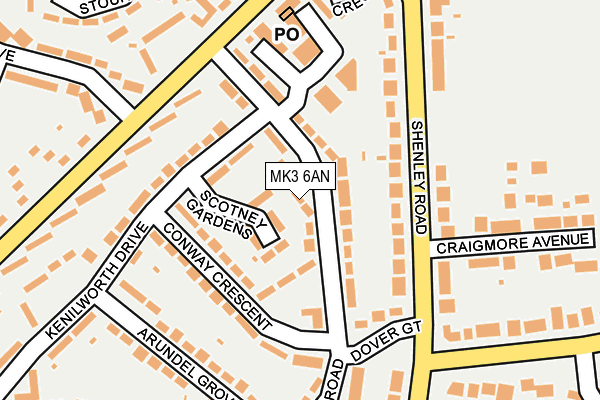 MK3 6AN map - OS OpenMap – Local (Ordnance Survey) MK3 6AN map - OS OpenMap – Local (Ordnance Survey)