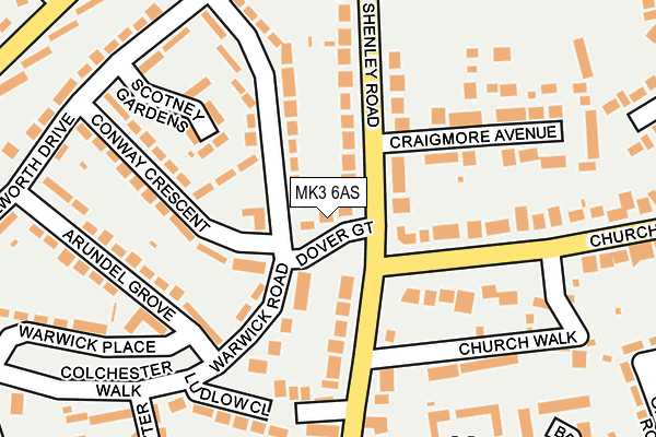 MK3 6AS map - OS OpenMap – Local (Ordnance Survey)