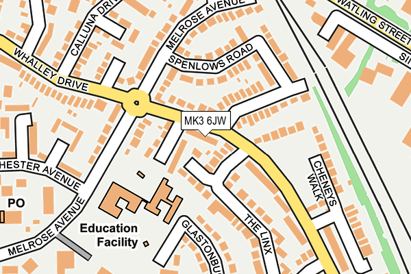 MK3 6JW map - OS OpenMap – Local (Ordnance Survey)