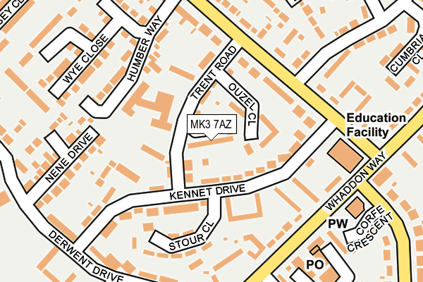 MK3 7AZ map - OS OpenMap – Local (Ordnance Survey) MK3 7AZ map - OS OpenMap – Local (Ordnance Survey)