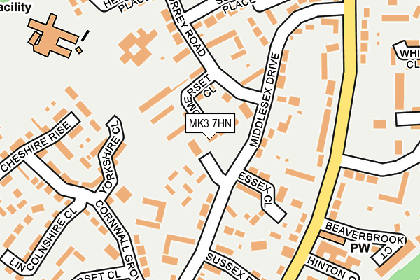 MK3 7HN map - OS OpenMap – Local (Ordnance Survey) MK3 7HN map - OS OpenMap – Local (Ordnance Survey)