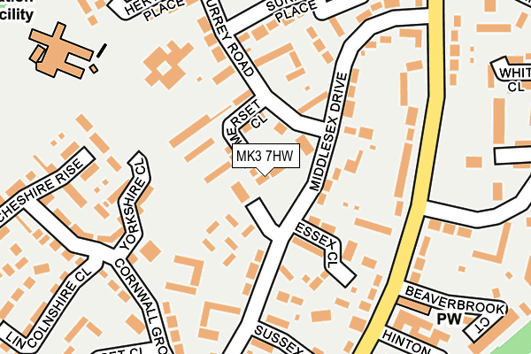 MK3 7HW map - OS OpenMap – Local (Ordnance Survey) MK3 7HW map - OS OpenMap – Local (Ordnance Survey)