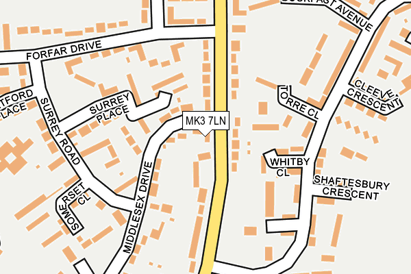 MK3 7LN map - OS OpenMap – Local (Ordnance Survey) MK3 7LN map - OS OpenMap – Local (Ordnance Survey)
