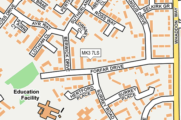 MK3 7LS map - OS OpenMap – Local (Ordnance Survey)