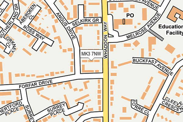 MK3 7NW map - OS OpenMap – Local (Ordnance Survey) MK3 7NW map - OS OpenMap – Local (Ordnance Survey)