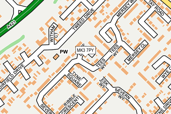 MK3 7PY map - OS OpenMap – Local (Ordnance Survey)