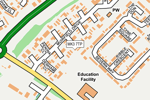MK3 7TP map - OS OpenMap – Local (Ordnance Survey)