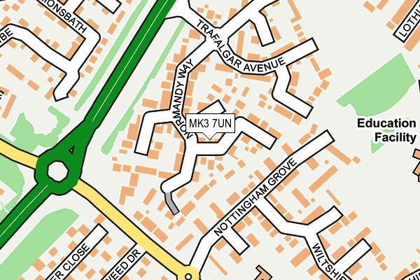MK3 7UN map - OS OpenMap – Local (Ordnance Survey) MK3 7UN map - OS OpenMap – Local (Ordnance Survey)
