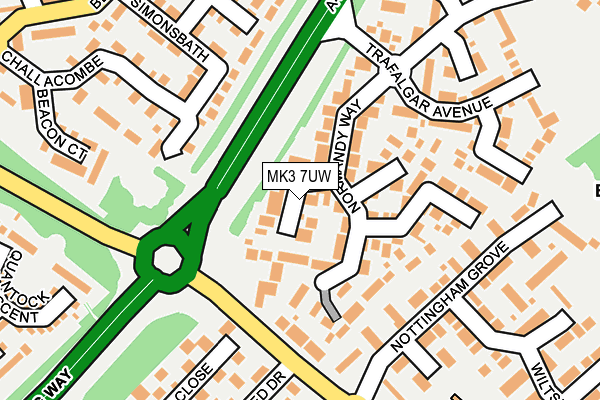 MK3 7UW map - OS OpenMap – Local (Ordnance Survey) MK3 7UW map - OS OpenMap – Local (Ordnance Survey)