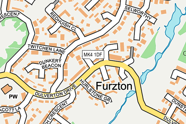 MK4 1DF map - OS OpenMap – Local (Ordnance Survey)